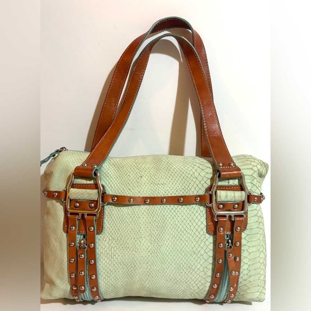 CapoversO  suede leather Stylish green and brown Women's Bag